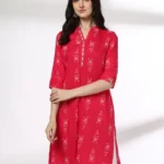 Women Floral Print Straight Kurta with Insert Pocket