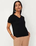 Women Fitted V-Neck T-Shirt - Image 4